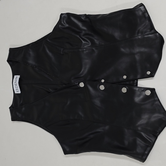 EB DENIM 100% PU LEATHER VEST - Picture 1 of 8